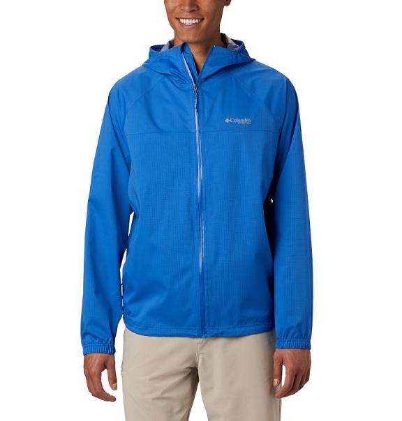 Columbia PFG Tamiami Rain Jacket Blue For Men's NZ52370 New Zealand